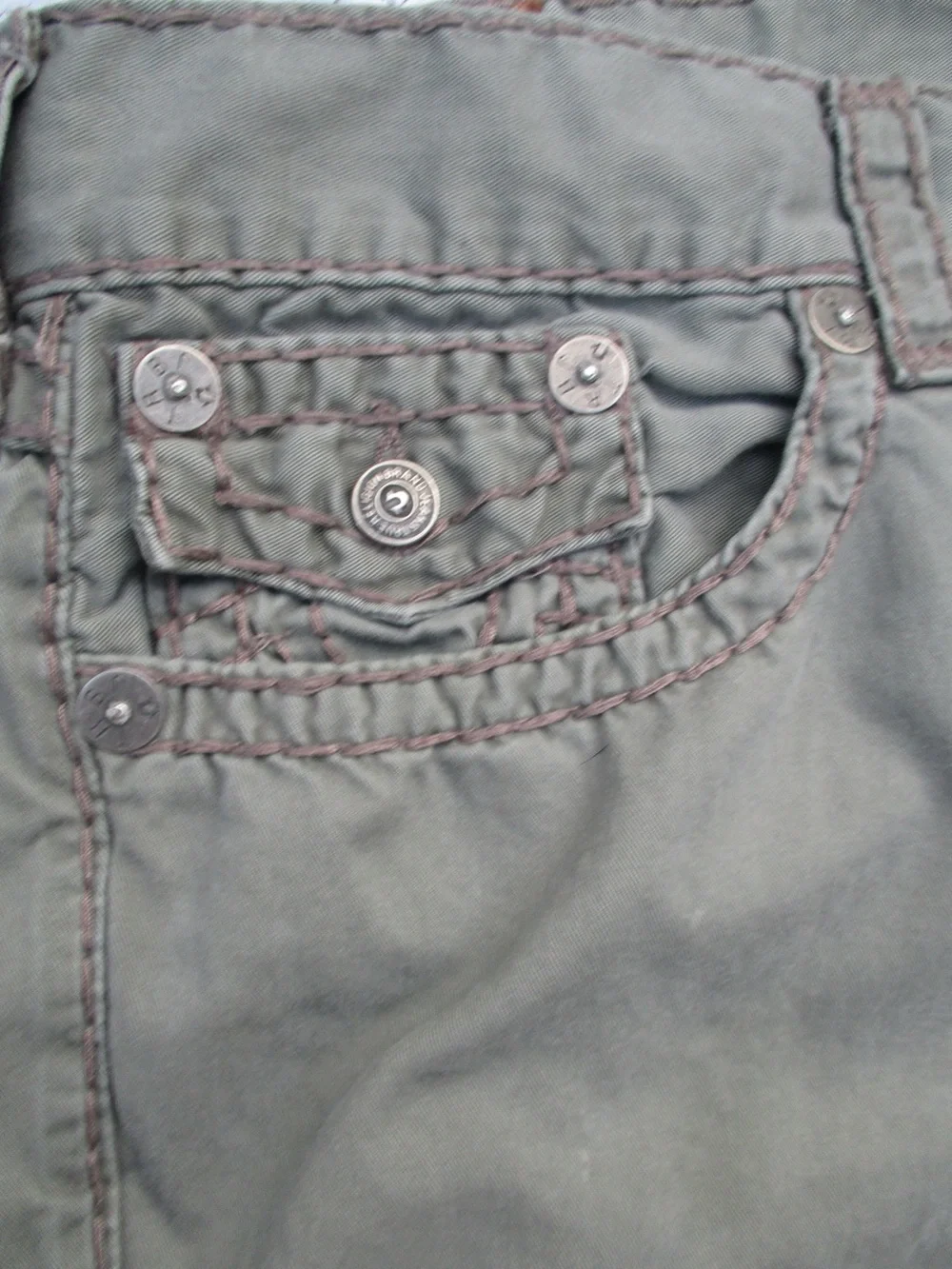 True Religion Ricky Relaxed Straight Olive Green Jeans
